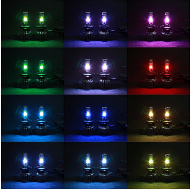 Kit 4 Placche LED Cambiacolore RGB Bluetooth Vano piedi e Abitacolo